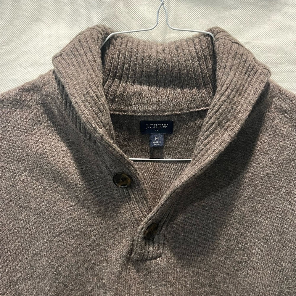 J. Crew Brown Shawl Neck Sweater M